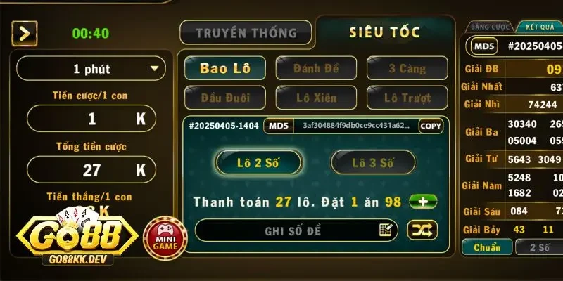 Quang09 thắng lớn 120 triệu khi chơi Xổ Số 1 Phút tại Go88